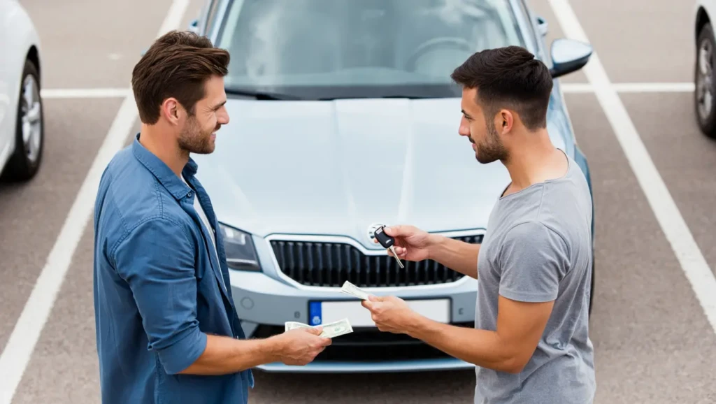 man sell a car