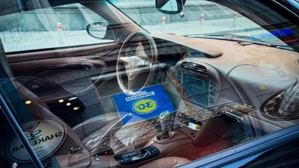 Porsche 911 Turbo S чорного кольору на вулиці Києва, вид ззаду