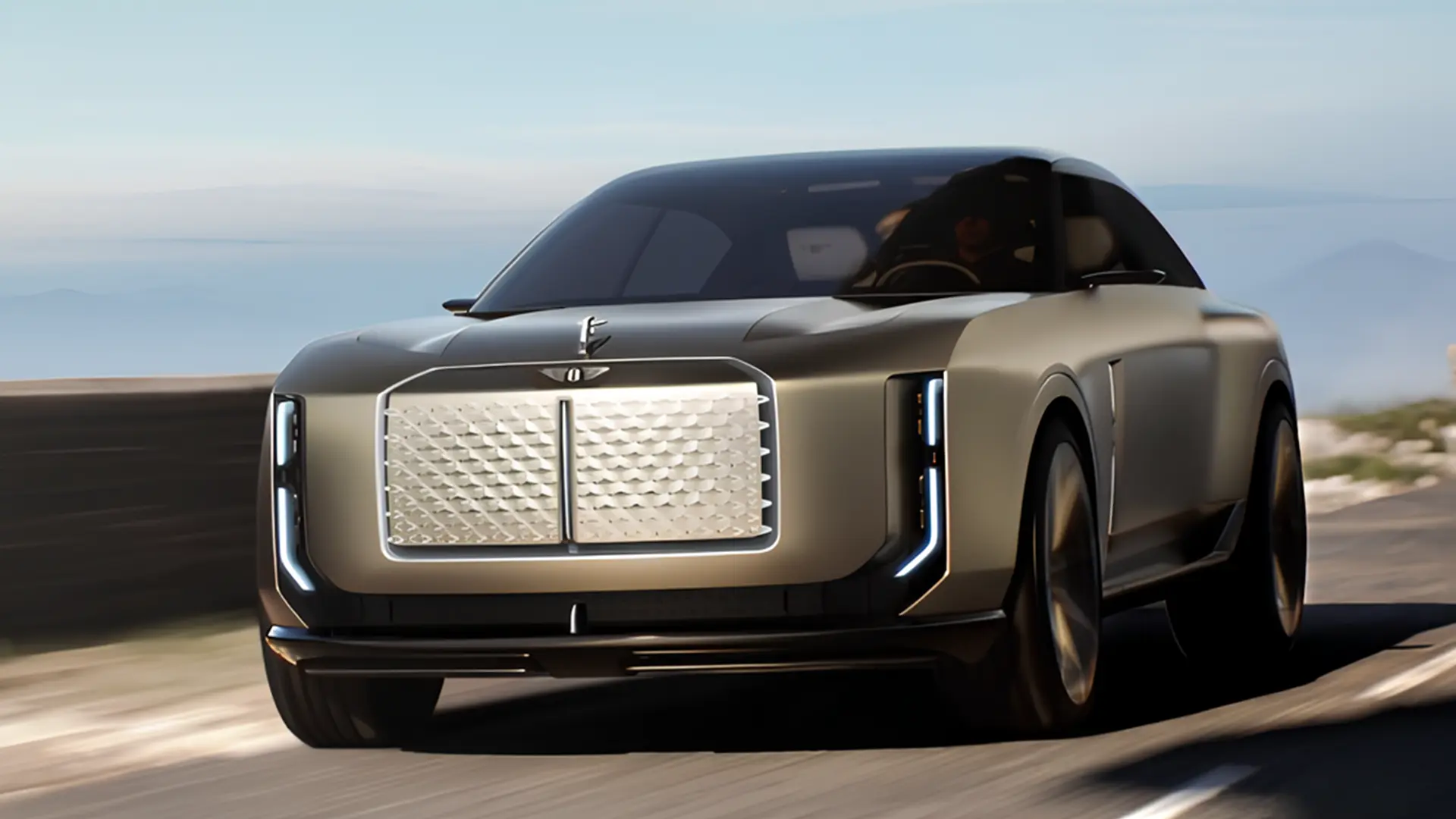 Перший серійний електрокар Bentley у русі, вид спереду