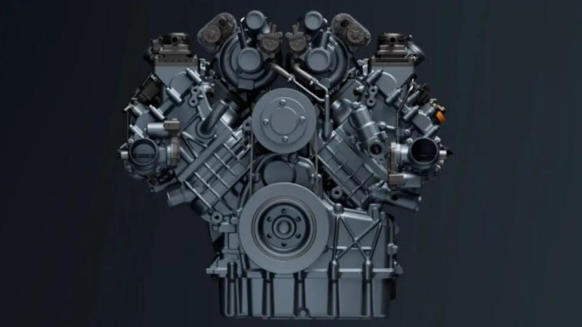 Бензиновий двигун V6 W30 Renault Geely на темному фоні в студійному зображенні