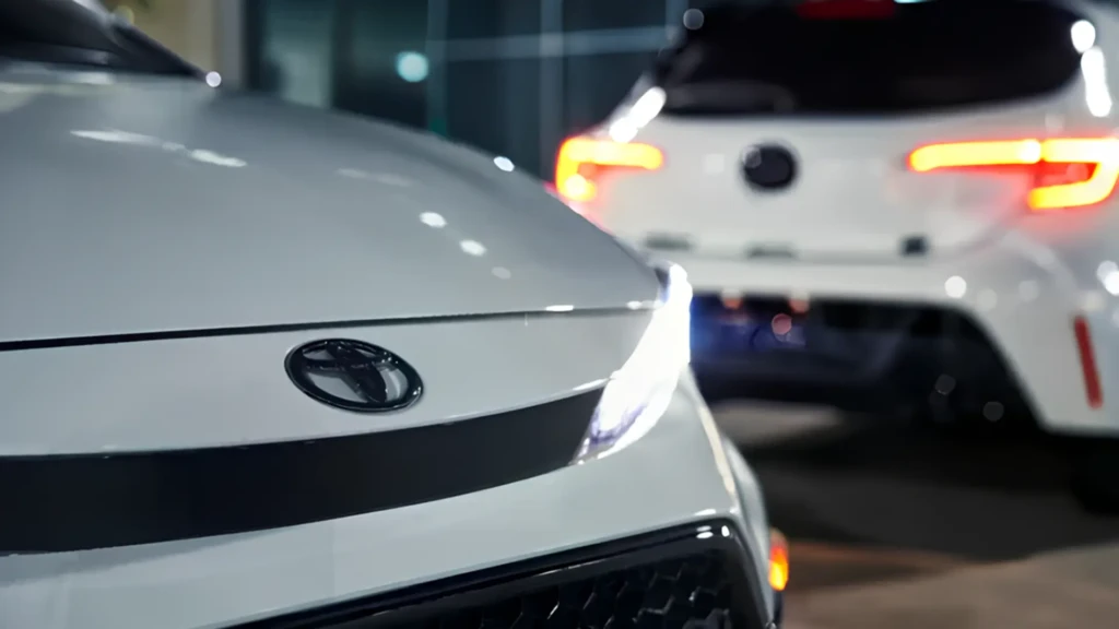 Toyota RAV4 EV у білому кольорі з LED-оптикою