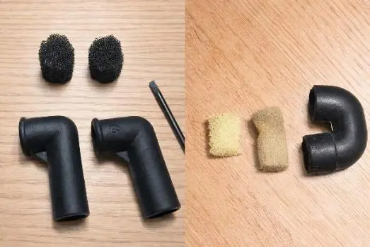 Сапуны автомобильной фары и фильтрующие вставки до и после загрязнения