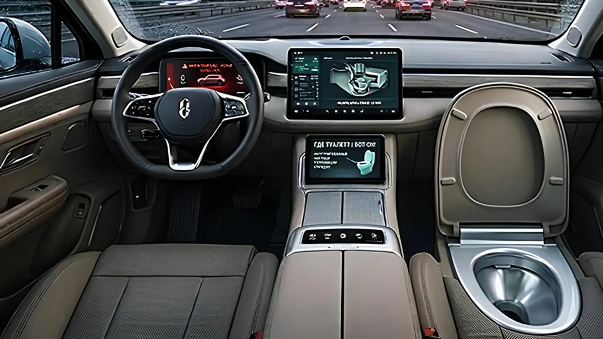 Концептуальний інтер’єр автомобіля Aito з вбудованим туалетом у пасажирському сидінні