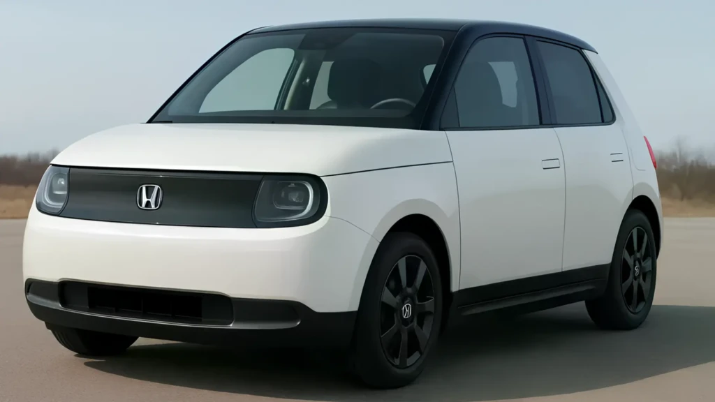 Компактний електромобіль Honda Super-ONE у білому кузові з чорним дахом на офіційному зображенні