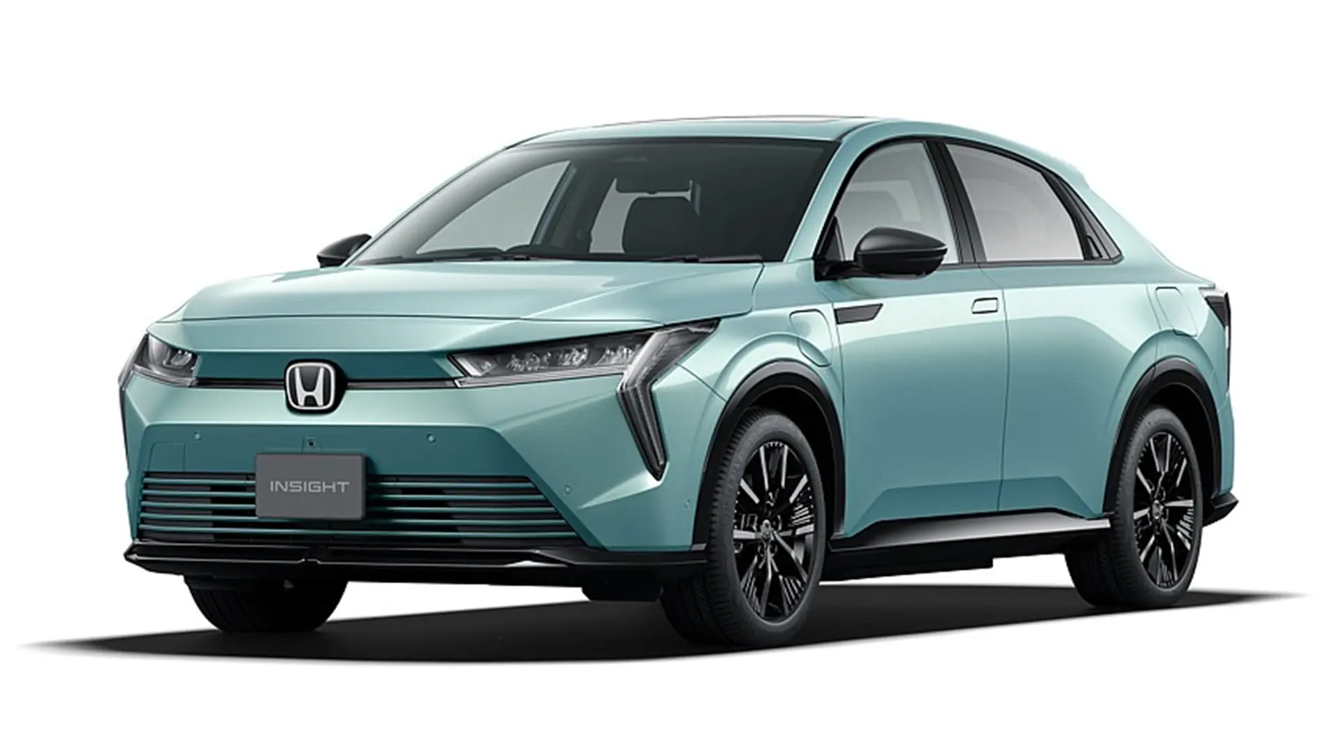 Електричний Honda Insight у світло-блакитному кольорі на студійному зображенні