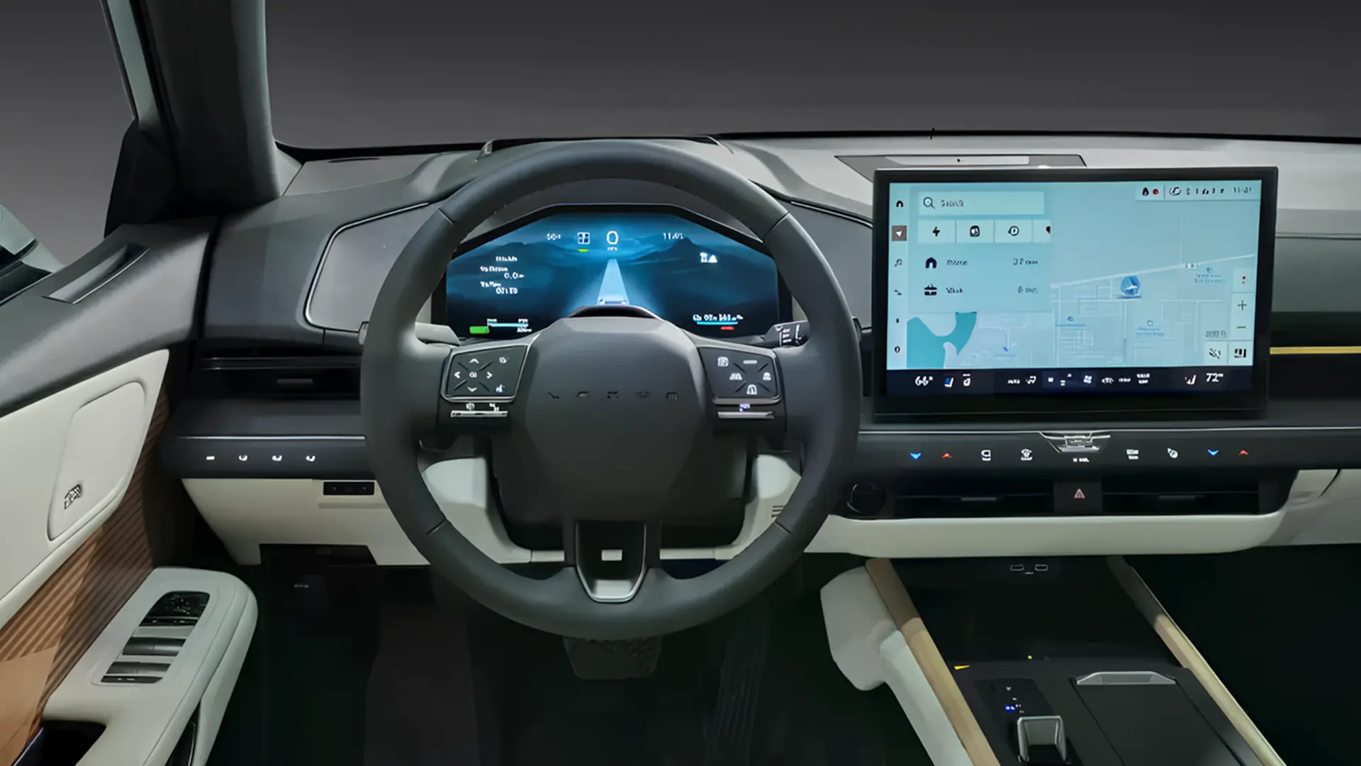 Інтер’єр автомобіля Lexus Arene з цифровою панеллю приладів і мультимедійним екраном