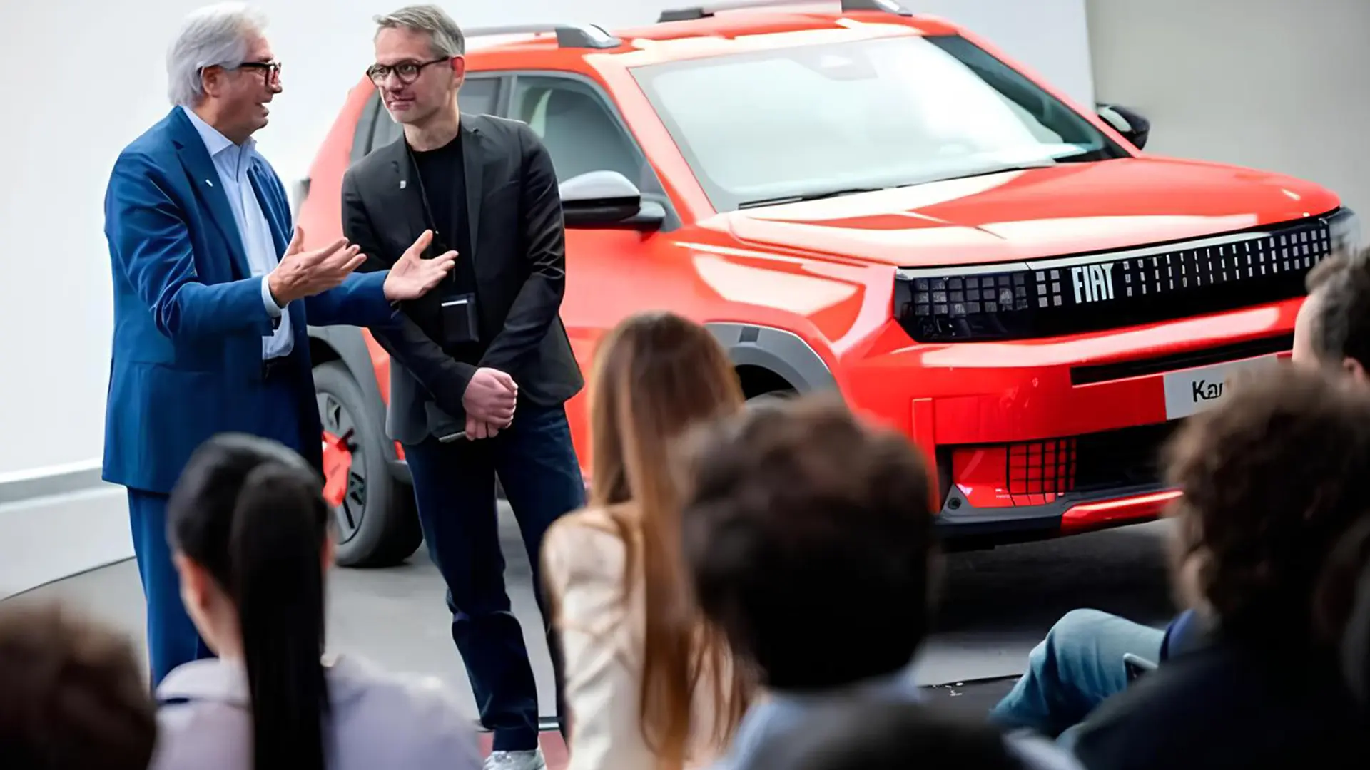 Презентація доступного електромобіля Fiat перед аудиторією