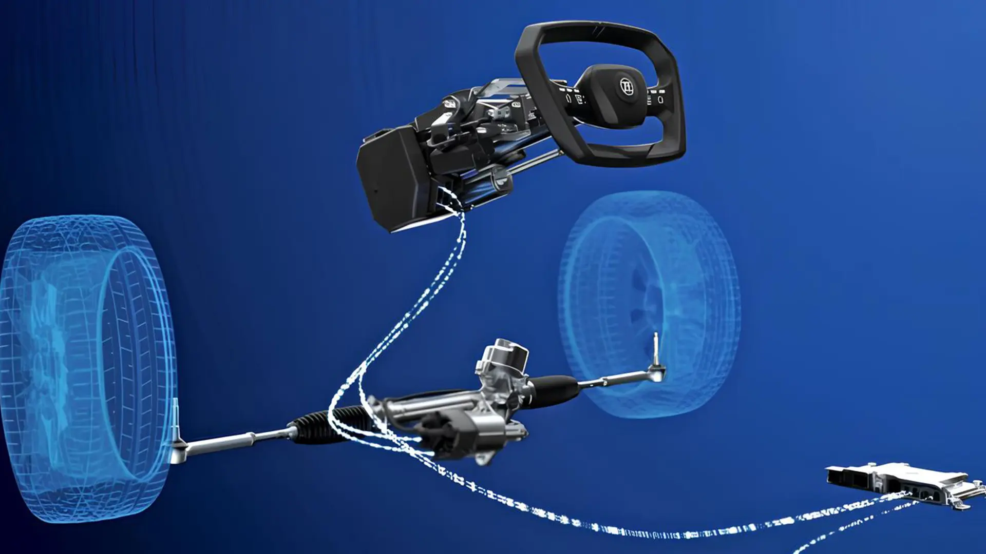 Схема системи Ford steer-by-wire з кермом без механічного зв’язку