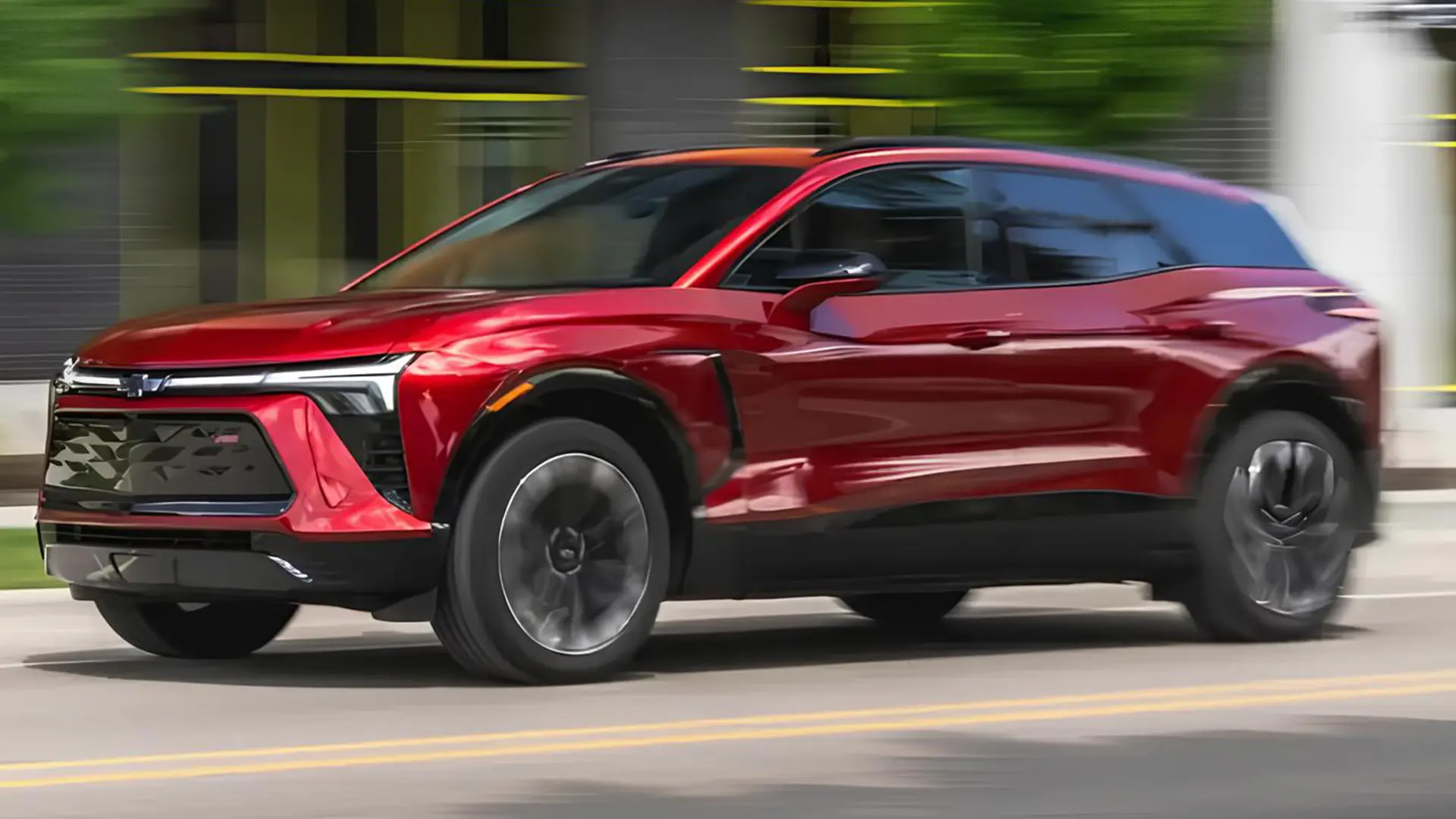 Червоний SUV у русі як ілюстрація найменш надійних нових автомобілів