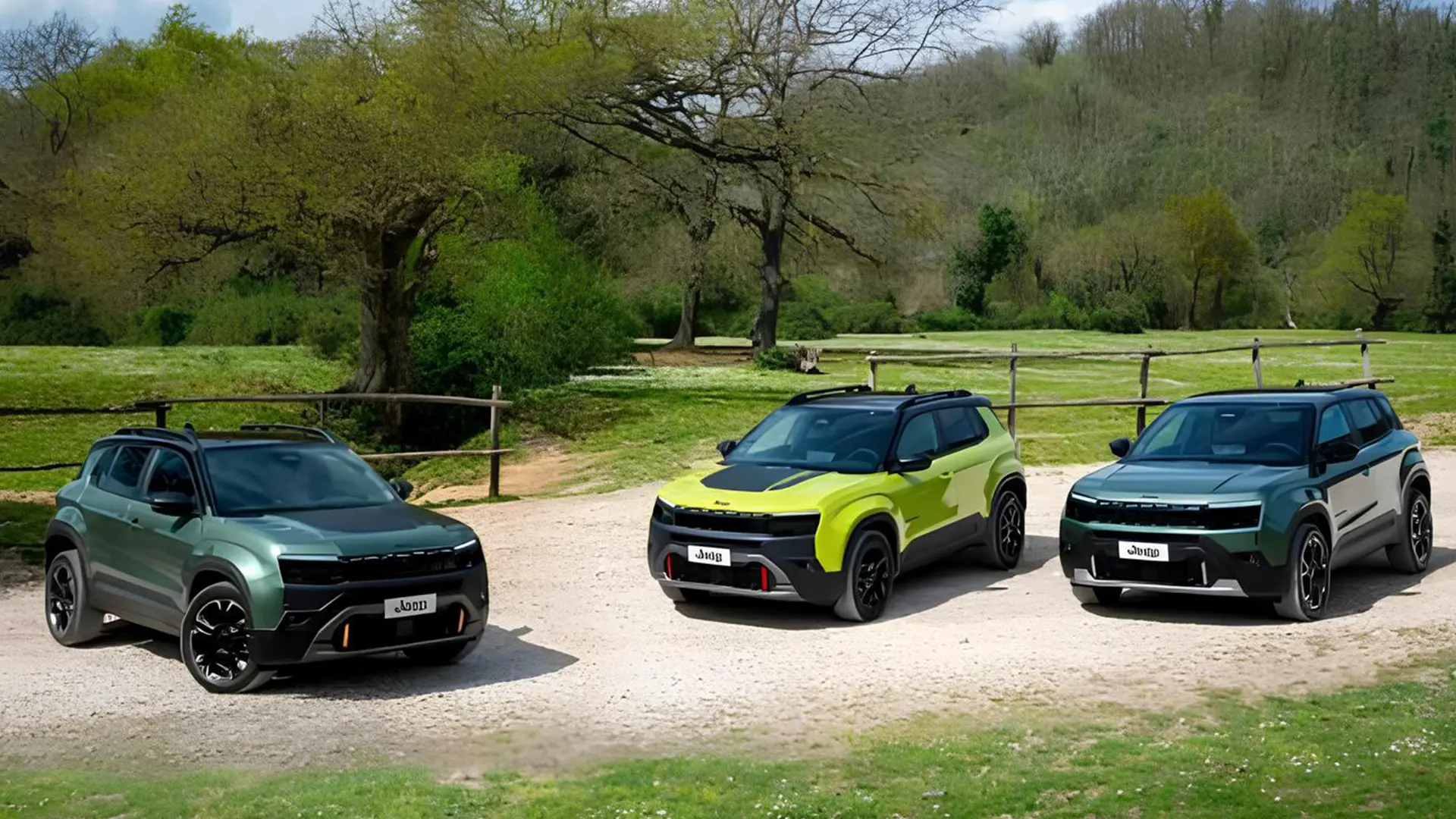 Три кросовери Jeep Avenger на природній локації