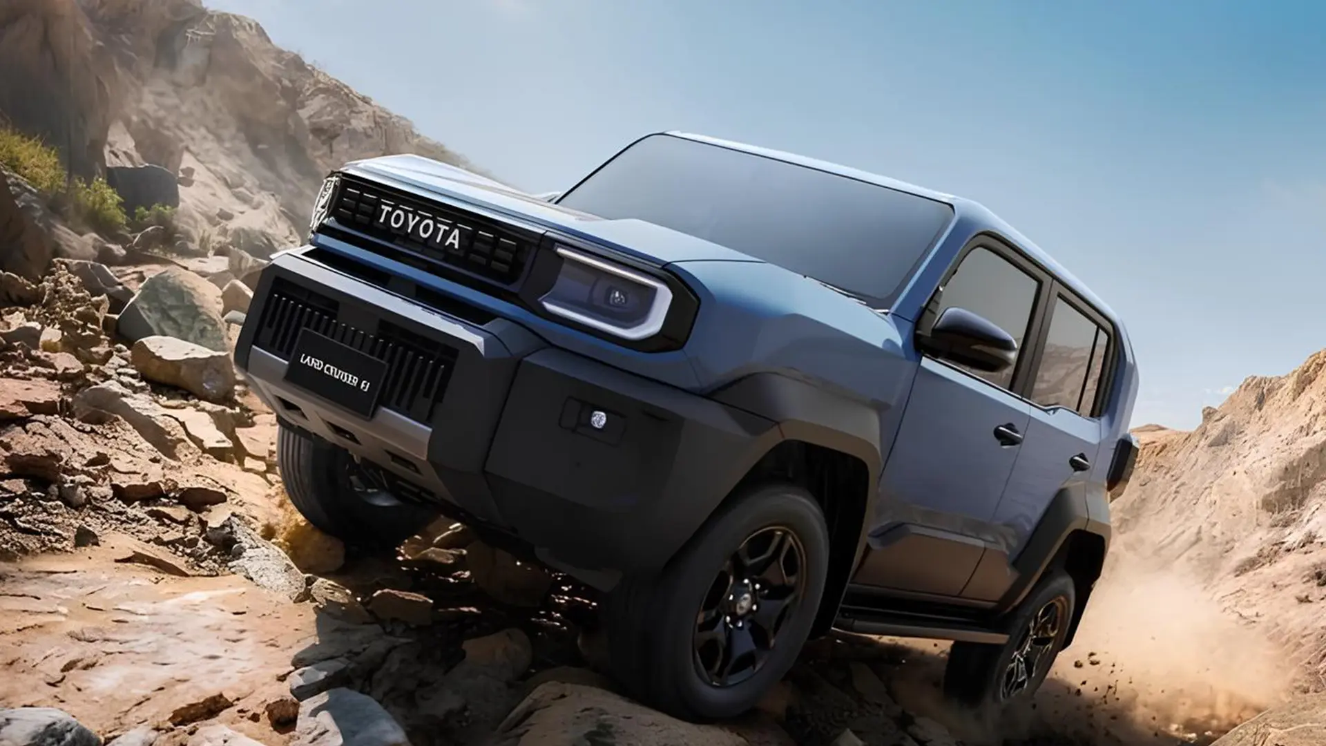 Новий Toyota Land Cruiser FJ на кам’янистому бездоріжжі