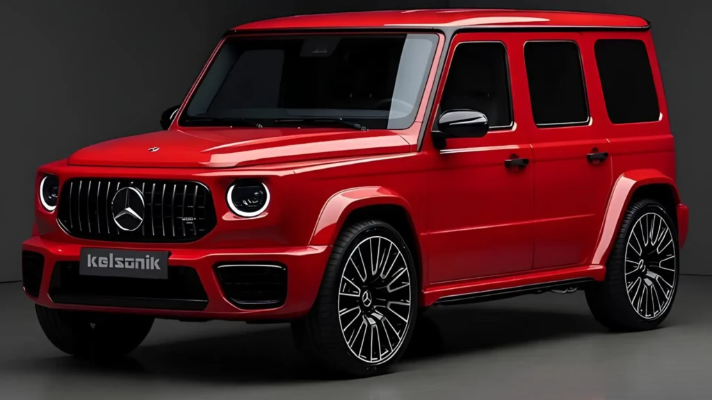 Новий червоний Mercedes G-Class у студійному освітленні