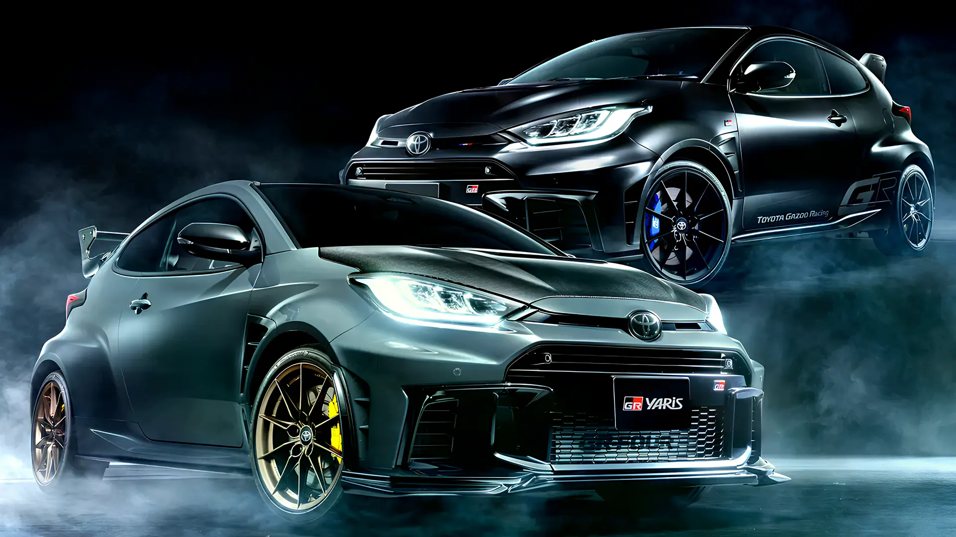 Дві спецверсії Toyota GR Yaris у студійному освітленні