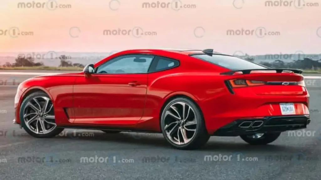 Червоний новий Chevrolet Camaro на дорозі
