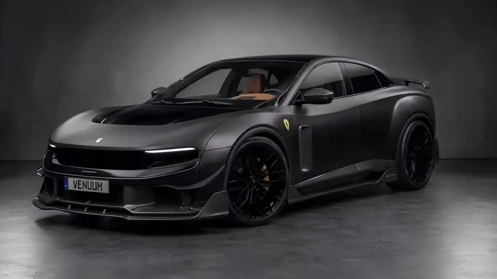 Ferrari Luce Venuum Black у матово-чорному виконанні на темному фоні